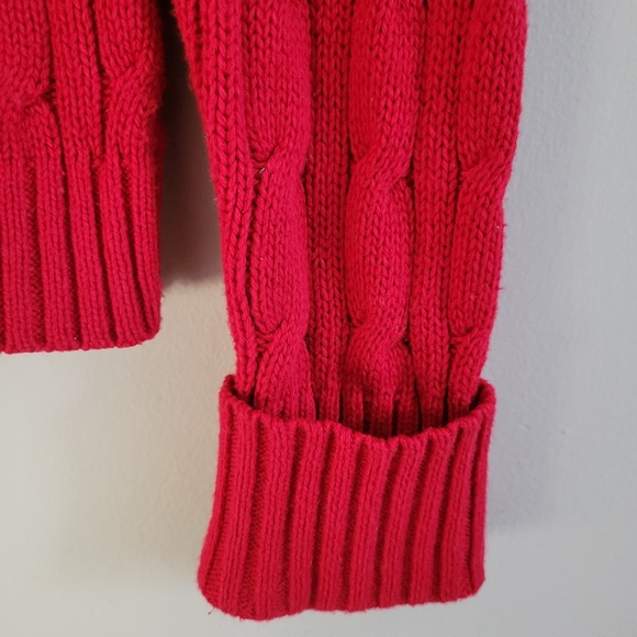 Lauren Ralph Lauren Bead Snowflake Cable Knit Full Zip Cardigan Sweater PM - Picture 9 of 11